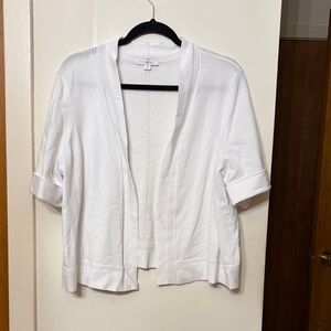 Roz & Ali White Open-Front Cardigan